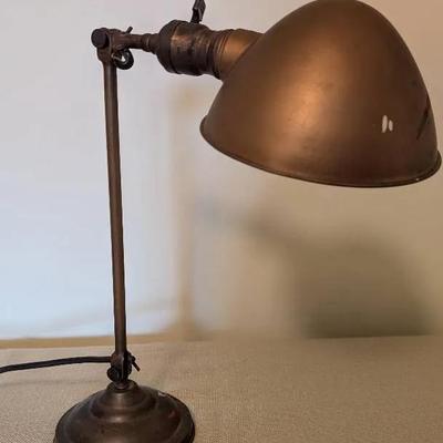 Antique Harvey Hubbell Industrial Brass Lamp