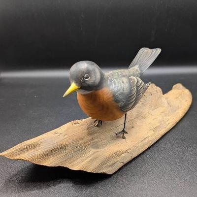 Warren's Originals Folk Art Carved Robin