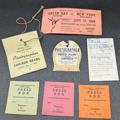 1940's Green Bay Packers Press Passes