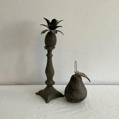 Cast Iron Pear & Pineapple Taper Holder 