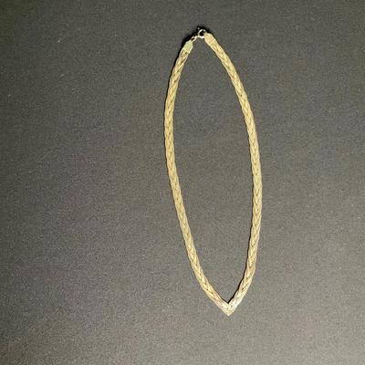 Sterling Braided V Necklace 