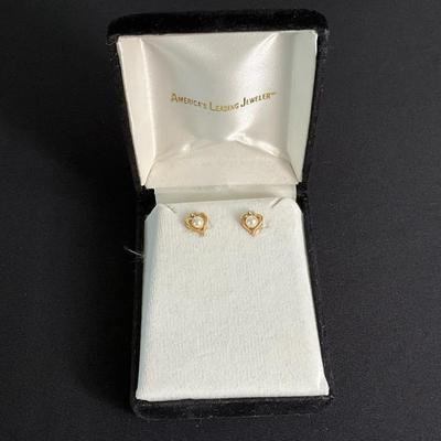 14k Gold Heart Earrings