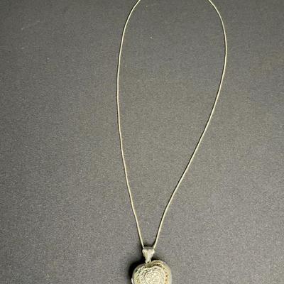 Sterling Heart Locket Necklace 