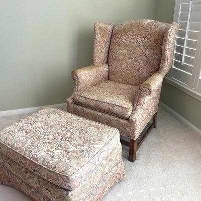 Wingback Chair + Ottoman 