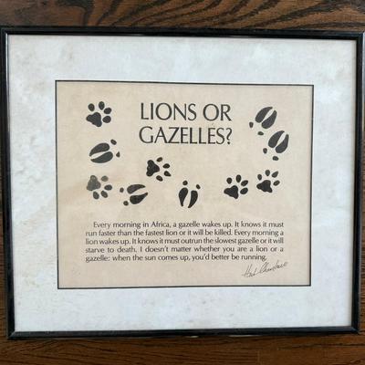 Framed Lions Or Gazelles? 