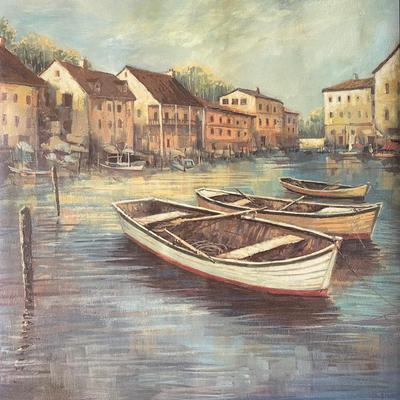“Tranquil Harbor” by Ruane Manning – Serene Coastal Beauty Reproduction