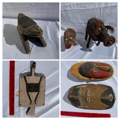 Six Pieces of Tribal Art and Carvings