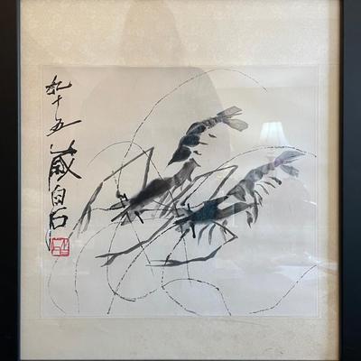 Exquisite Hand-Painted Prawns - Asian Brush Art