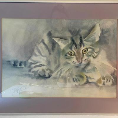 Charming Feline Watercolor by FMP