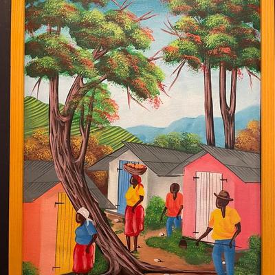 Find Your Piece of Paradise Vibrant oil painting by Haitian artist R. Shionion