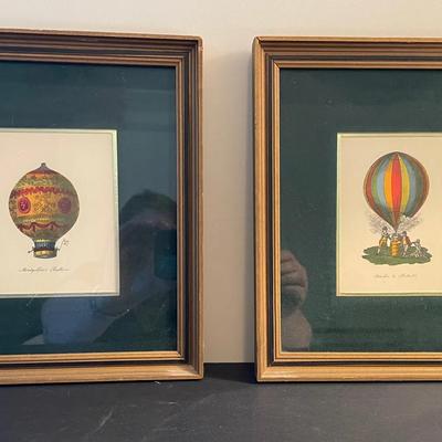 Small Vintage Balloon Prints - Set of Two