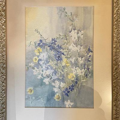 Original Watercolor Wild Flowers by Lucy Douglas Schroeter – Elegant Floral Art