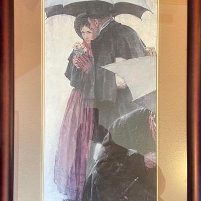 Norman Rockwell “Couple in the Rain” Framed Print – Little Women Collection