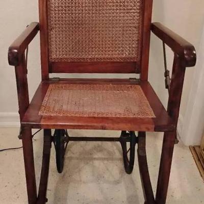 Po145 foots made in london vintage wicker wheelchair
