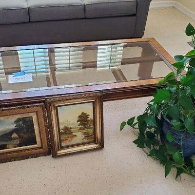 Po117 large coffee table potted plant and 2 artworks