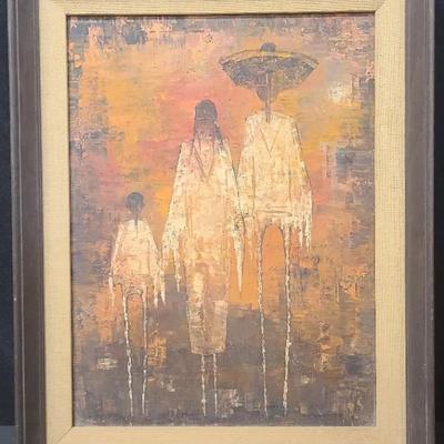 La Espera Oleo Original De Hector Lara Orozco Mexico D.F. 1967