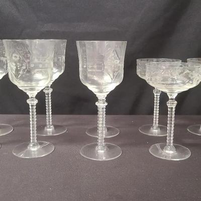 Floral Pattern Stemware