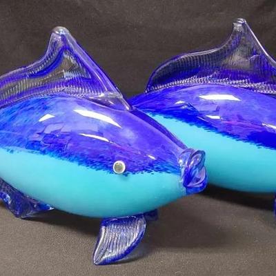 Bold Blue Glass Fish - Decorative Home Accents