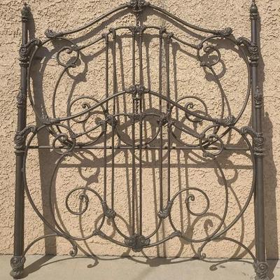 Elegant Iron Scrollwork Headboard and Footboard