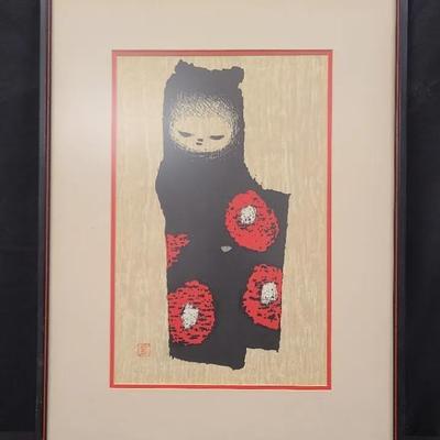 Framed Japanese Woodblock-Style Print – Bold & Serene!