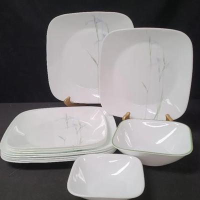 Corelle Shadow Iris Dinner And Salad Plates And 2 Bowls