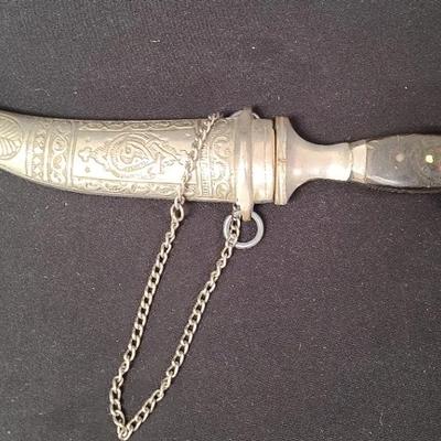 Middle Eastern Style Dagger With Decoratively Detailed Sheath