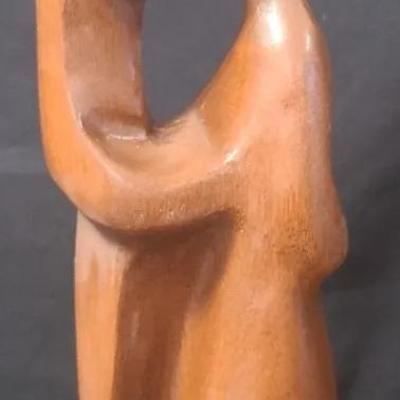 Abstract Wood Sculpture – Modern Form & Warm Finish!