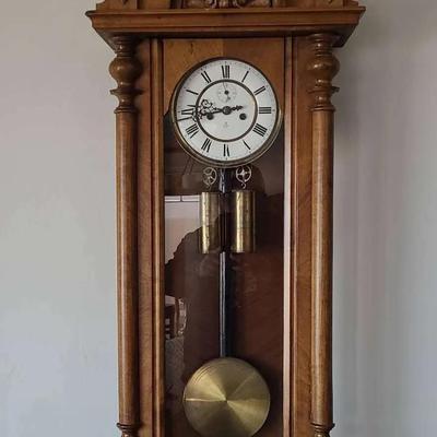 Wood Wall Clock With Fancy Finials And Delightfully Decorative Details