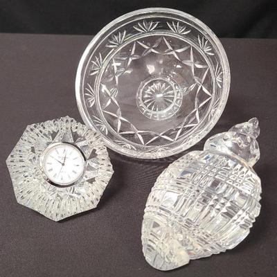 The Wonders Of Waterford - Crystal Seashell, Clock, & Delicate Dish With Petite Pedestal