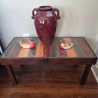 Striped Wood Coffee Table & More