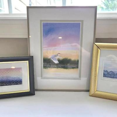 Set Of Three Polly French Framed Paintings