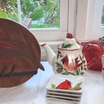 Cardinal Stool, Teapot And More