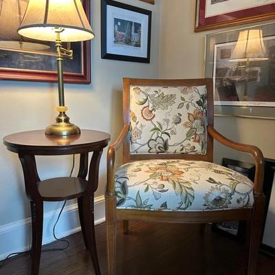 Armchair, Side Table And Lamp