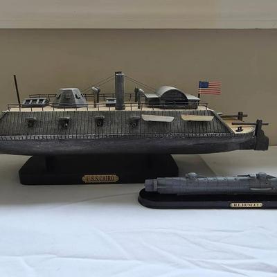 U.S.S. Cairo & H.L. Hunley Models
