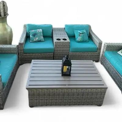 Complete Patio Furniture Set with Cushions and Coffee Table