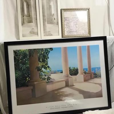 Collection of Framed Architectural & Coastal Prints