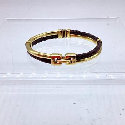 18k Gold & Leather Bracelet