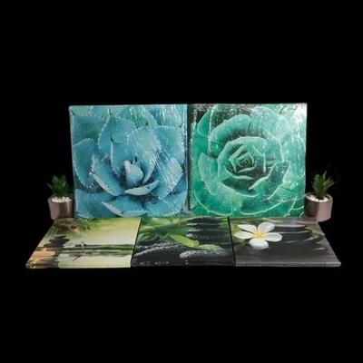 Succulent Art Collection with Artificial Plants – 8 Pieces