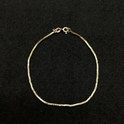 14k Gold Bracelet – Stamped 14k RVI, Rope Design, Tested