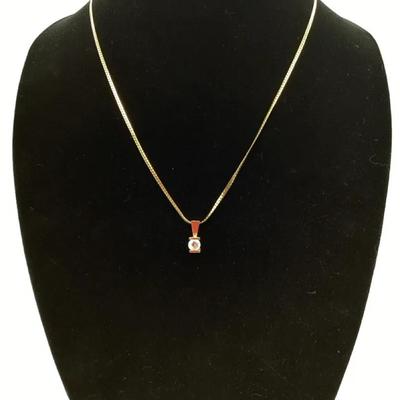 14k Gold Pendant, 14k Gold Filled Chain