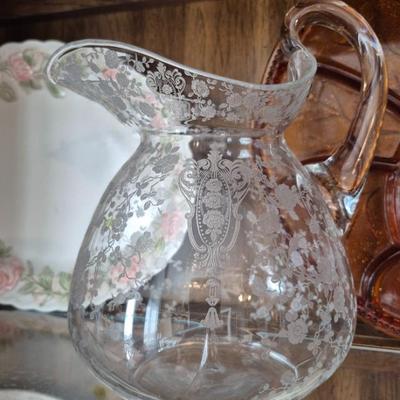 Sale Photo Thumbnail #3: Cambridge Rose Point Pitcher