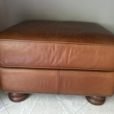 Leather ottoman