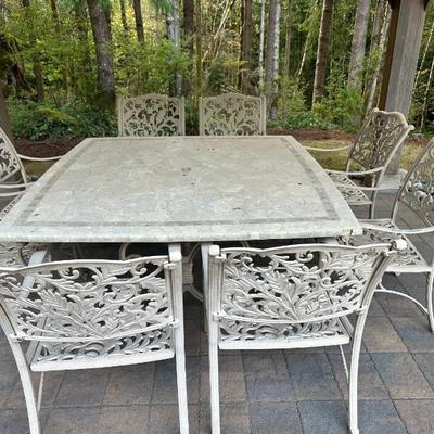 Patio table set seats 8