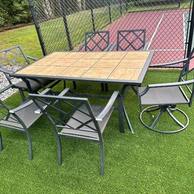 Patio table set seats 6