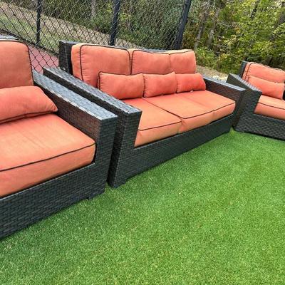 Patio furniture orange cushions