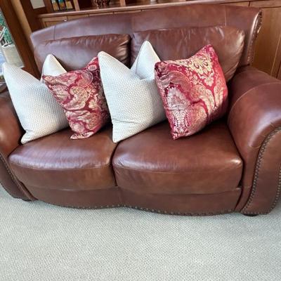 Leather loveseat