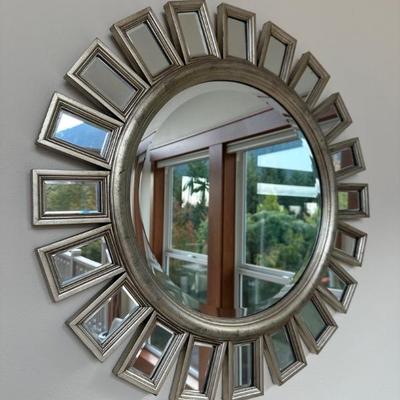 Mirror round silver frame