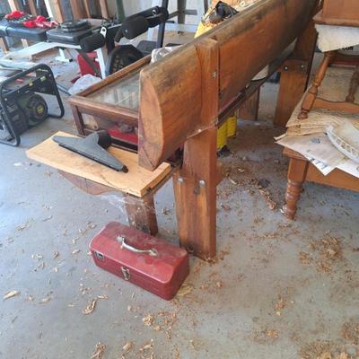 Custom wood bench.