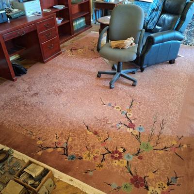 Huge woven rug.  Beautiful.