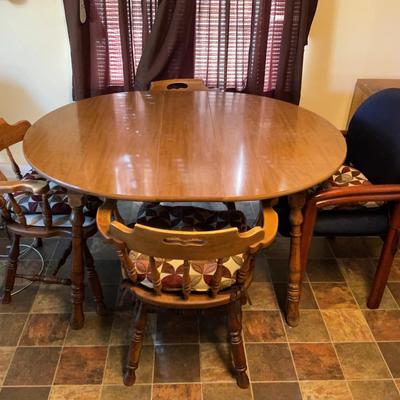 Dining Room Table, 4 Chairs + Chair Cushions
